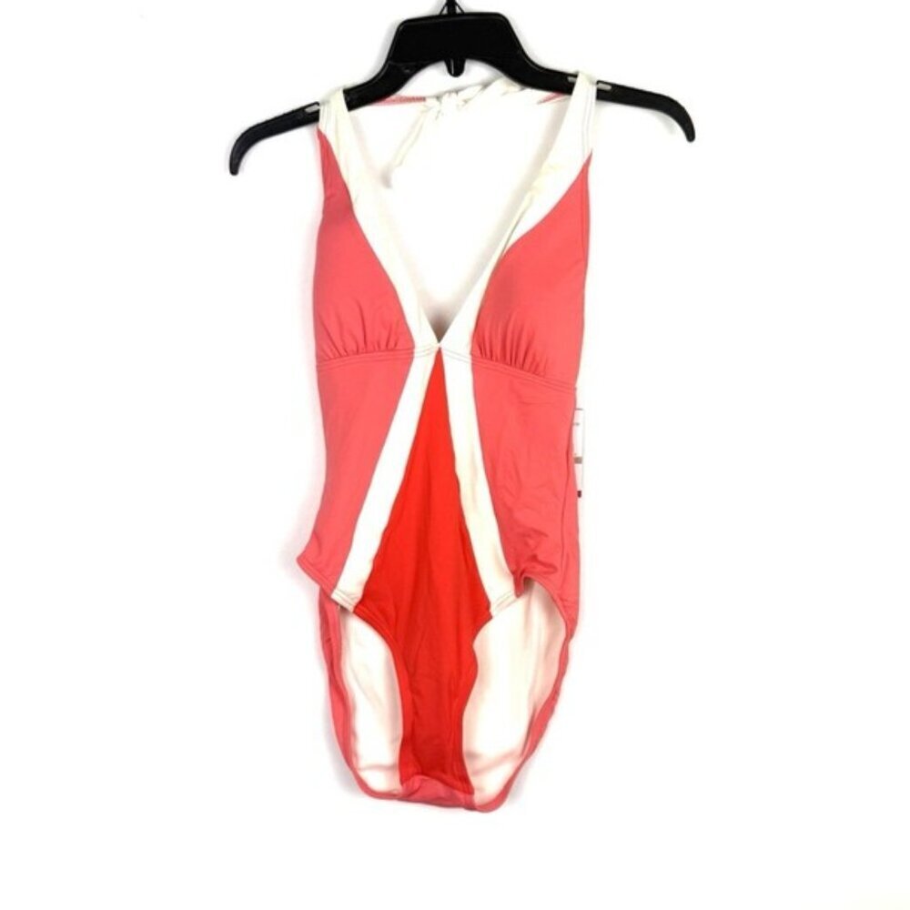 Vince Camuto Women’s Coral Halter One Piece Swimsuit Size 12